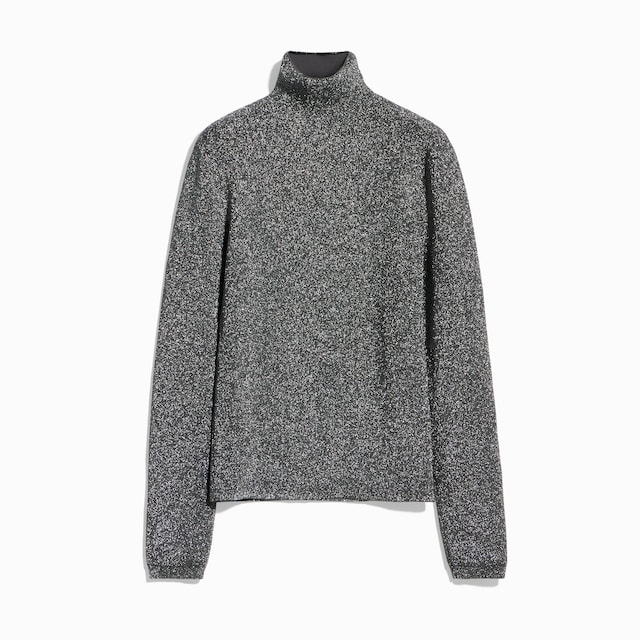 Lamé stretch fabric T-shirt