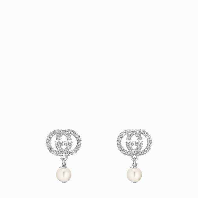 Crystal and pearl earrings