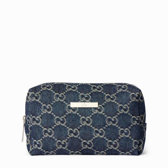 Medium cosmetic case with Gucci plaque