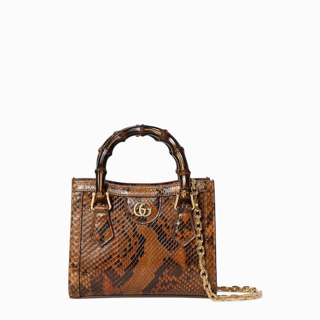 Gucci Diana ostrich small tote bag in green | GUCCI® US