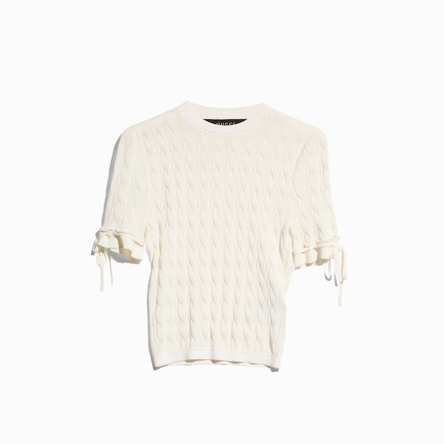 Braided cotton blend top