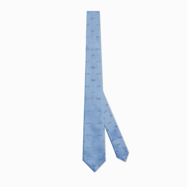 Horsebit silk jacquard tie