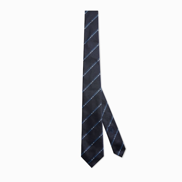 Diagonal Horsebit silk jacquard tie