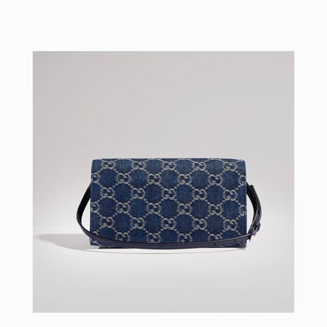 Small pouch with strap and Gucci plaque - image 4