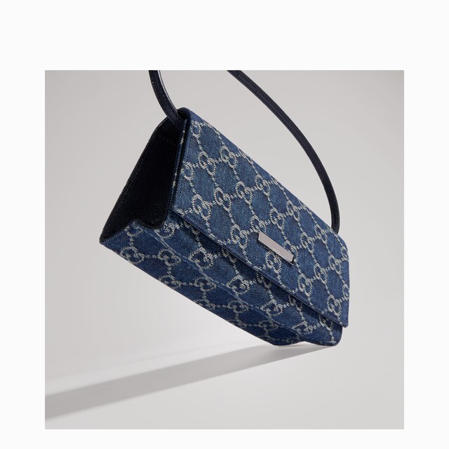 Small pouch with strap and Gucci plaque - image 2