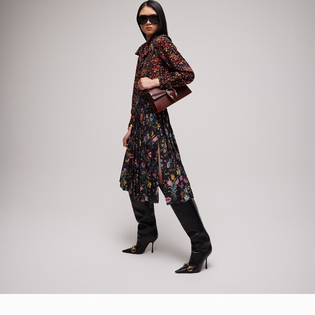 Printed silk midi skirt - image 4