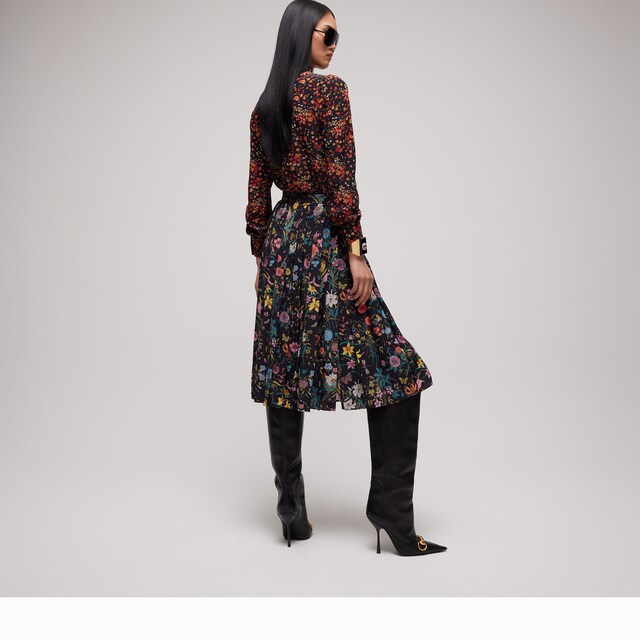 Printed silk midi skirt - image 2
