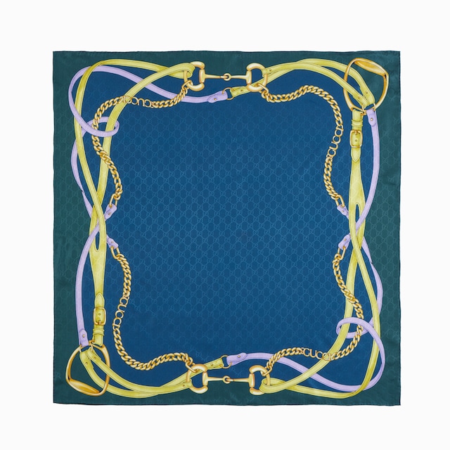 Printed GG silk jacquard carré