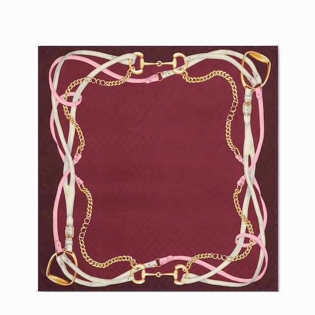 Printed GG silk jacquard carré