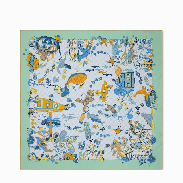 Printed silk carré