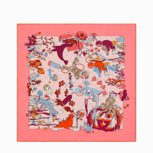 Printed silk carré