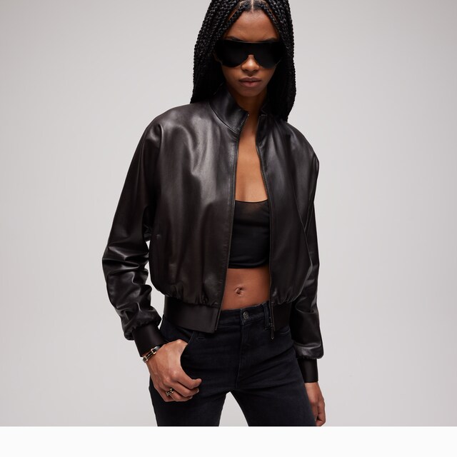 Soft nappa leather bomber jacket - image 3