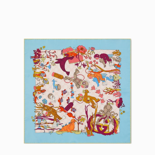 Printed silk carré