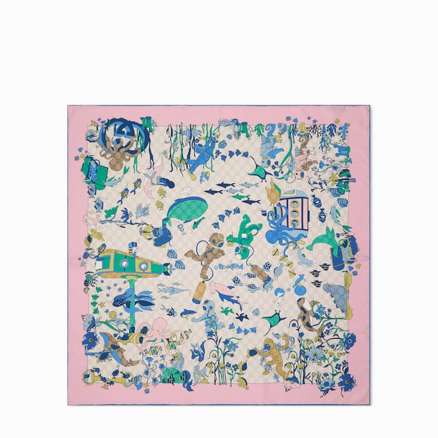 Printed silk carré