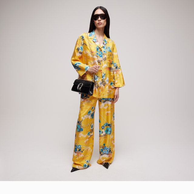 Printed silk twill leisure pants - image 4