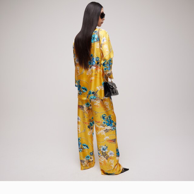 Printed silk twill leisure pants - image 2