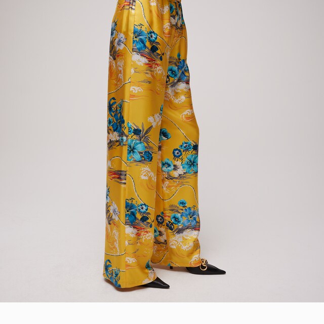 Printed silk twill leisure pants - image 3