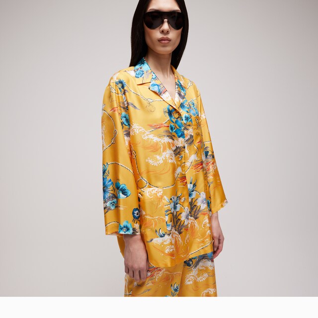 Printed silk twill shirt - image 4