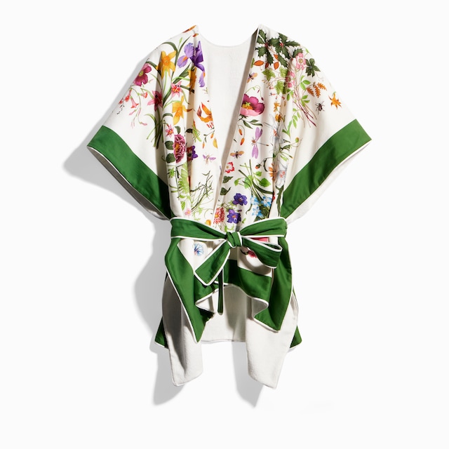Bedrucktes Cape-Kleid aus Baumwolle