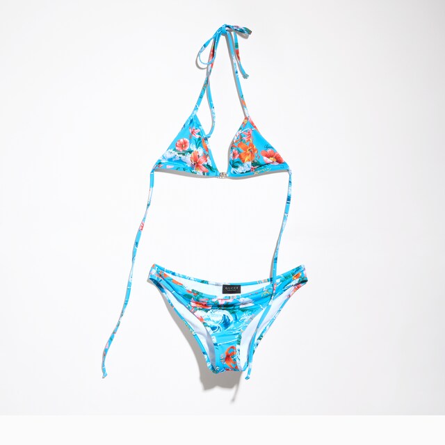 Printed stretch jersey bikini