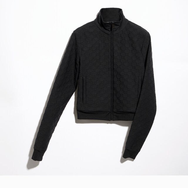 GG jersey jacquard zip jacket