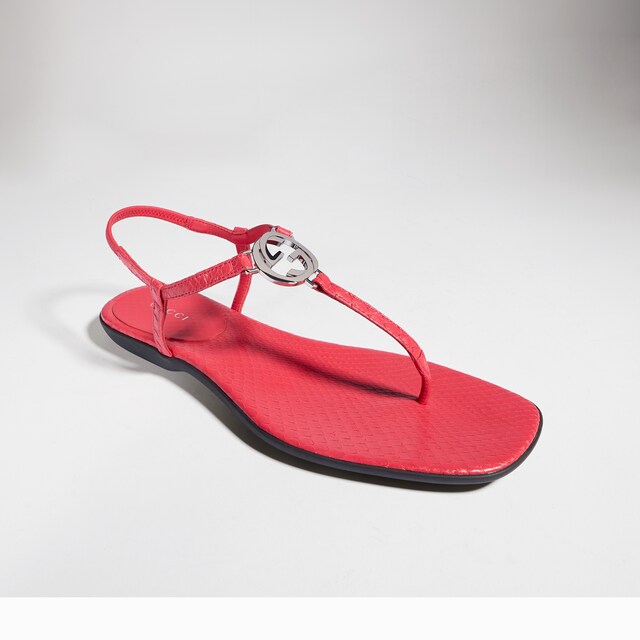 Women's python thong sandal with Interlocking G - image 5