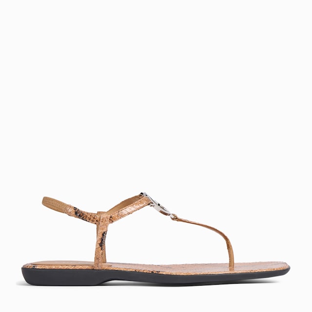 Women's python thong sandal with Interlocking G