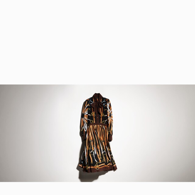 Printed silk chemisier dress - image 3