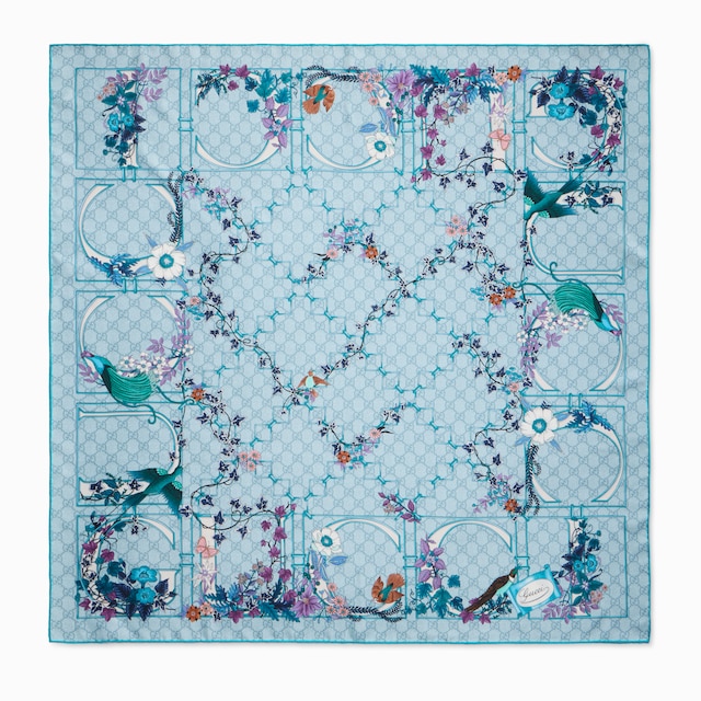 Printed silk twill carré