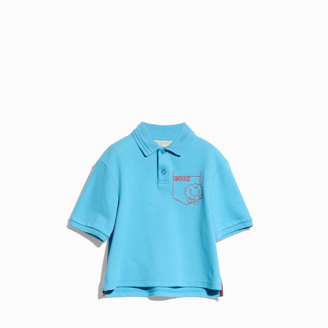 Baby cotton polo shirt with embroidery