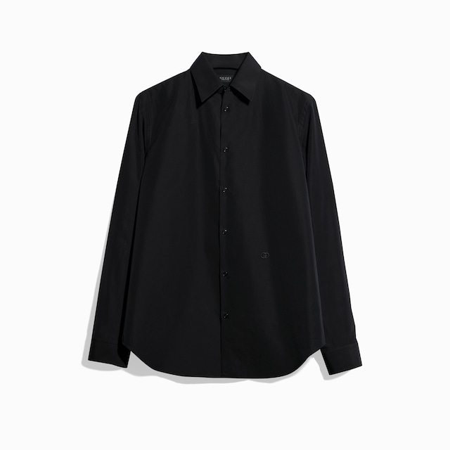 Piece dyed cotton poplin shirt