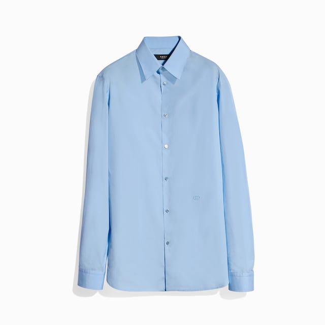 Piece dyed cotton poplin shirt