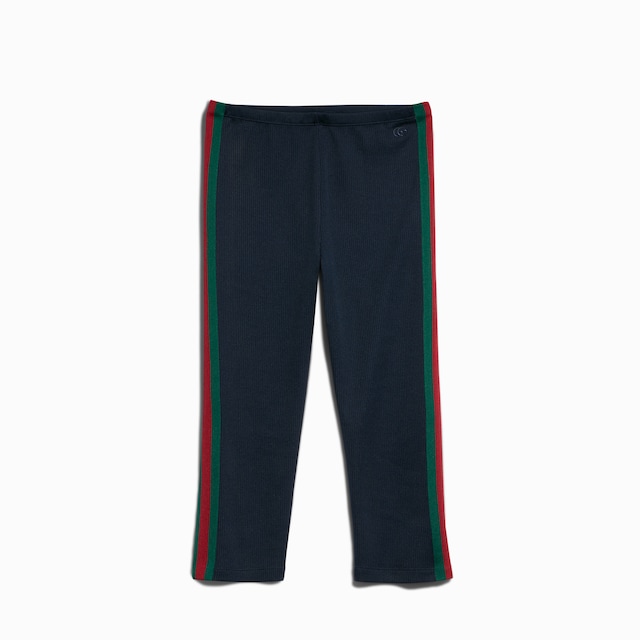 Rib cotton jersey pants with Web