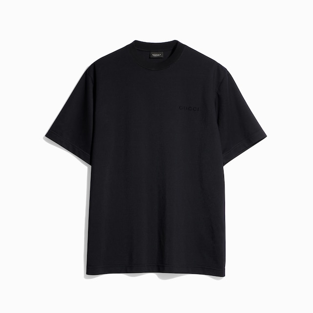 Cotton jersey T-shirt with devoré detail