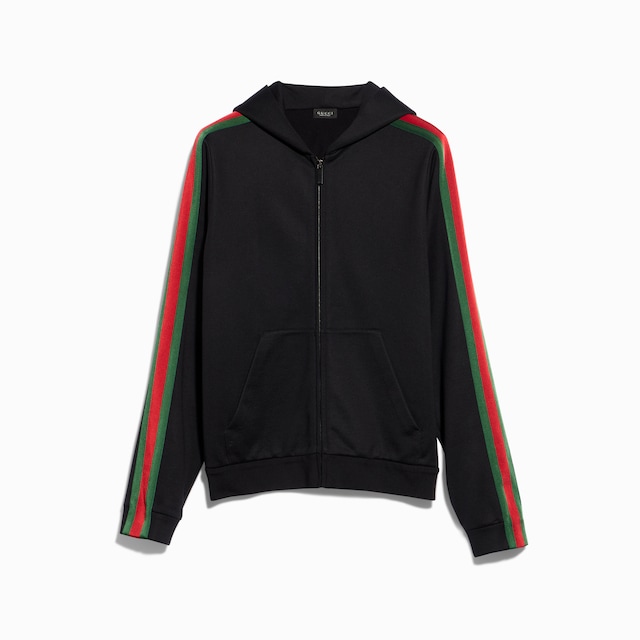 Silk cotton jersey zip jacket with Web