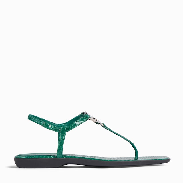 Women's python thong sandal with Interlocking G