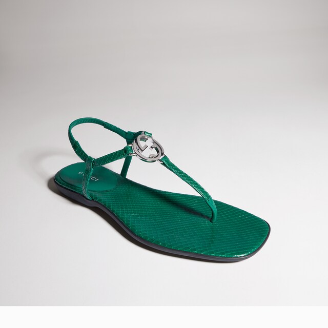 Women's python thong sandal with Interlocking G - image 3