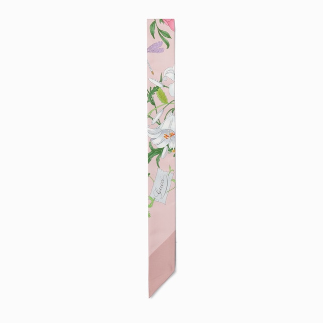Printed silk twill ribbon