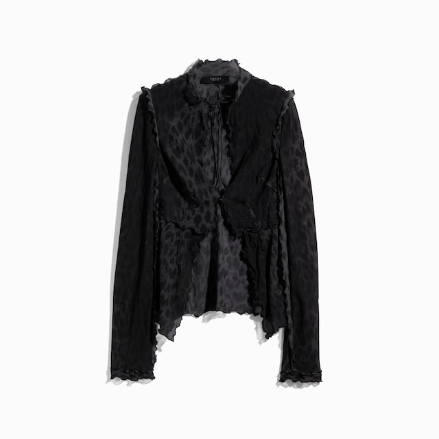 Printed silk blend shirt