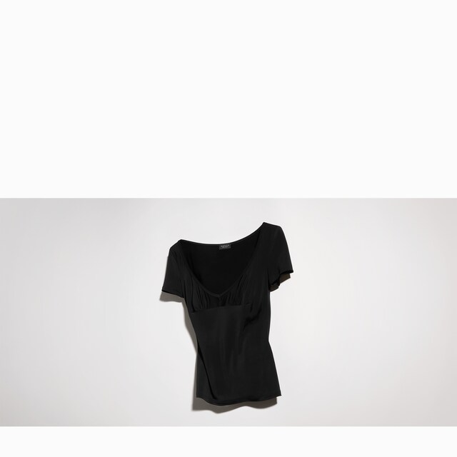 Viscose jersey T-shirt with metal tag - image 2