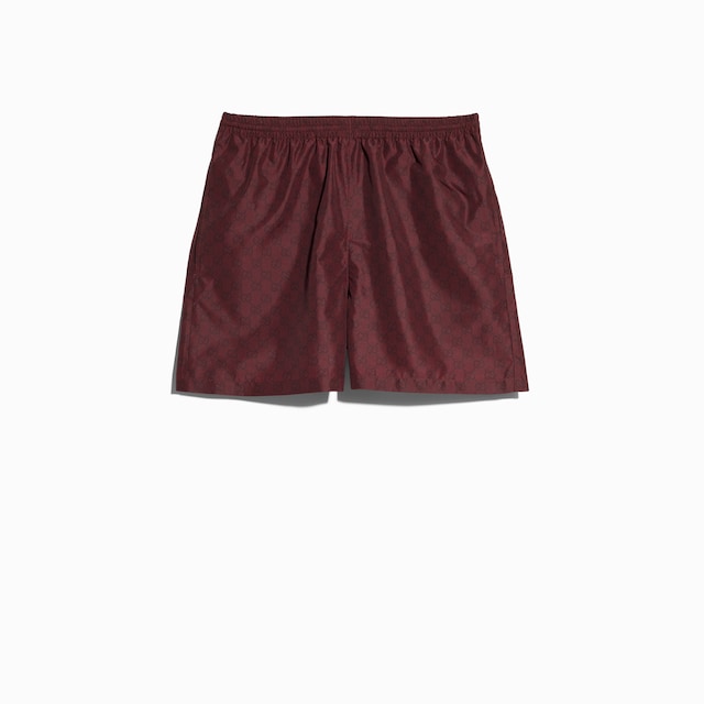 Printed polyester poplin swim shorts