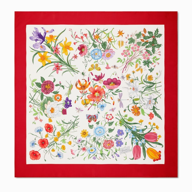 Printed silk twill carré
