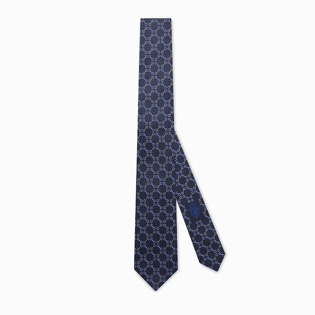 Horsebit silk jacquard tie