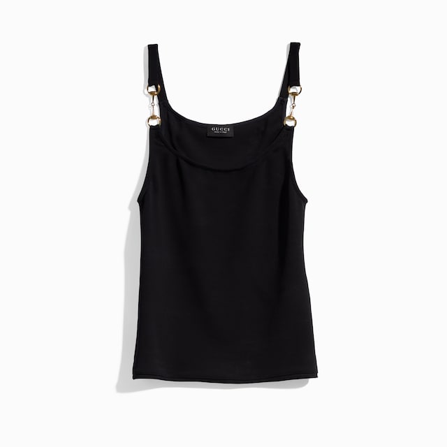 Viscose crêpe jersey top with Horsebit
