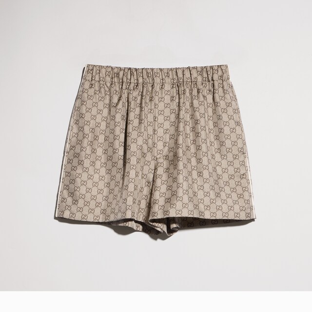 Printed silk twill shorts - image 2