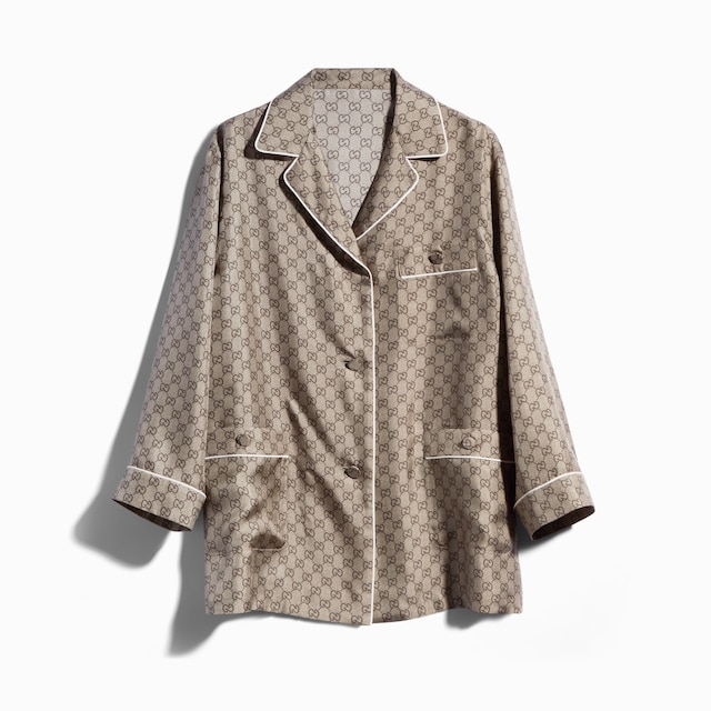 Camisa de sarga de seda estampada