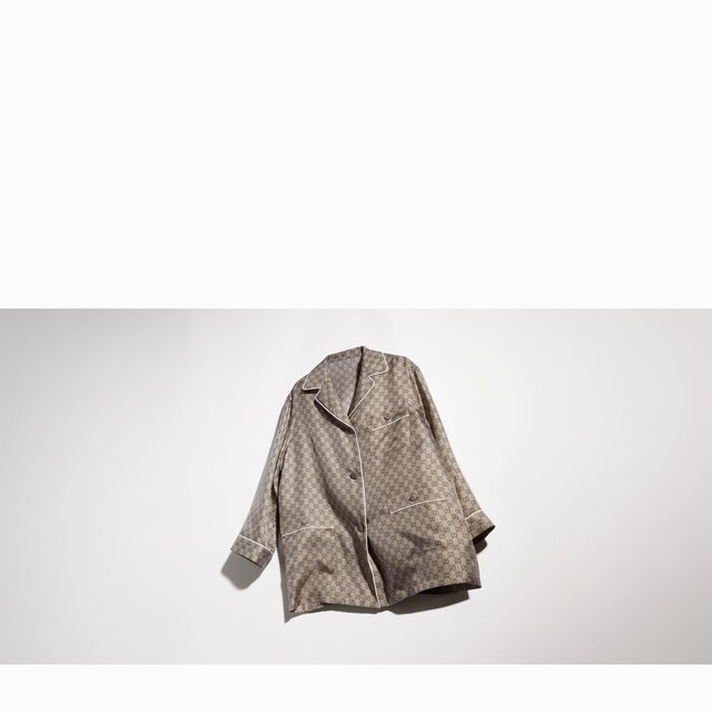 Printed silk twill shirt - image 3