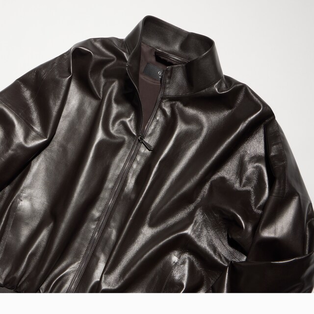 Soft nappa leather bomber jacket