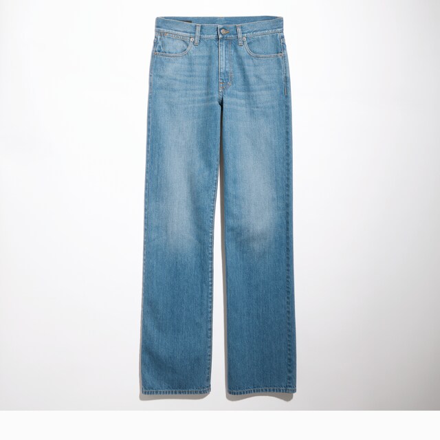 Bleached washed cotton denim pants