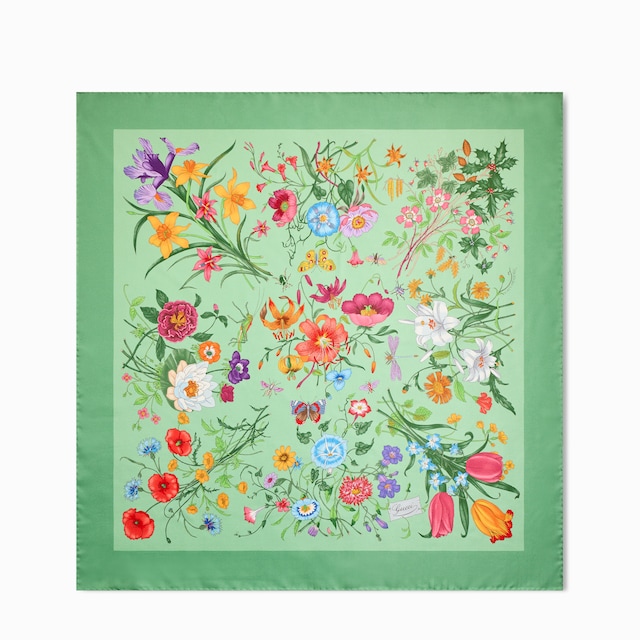 Printed silk twill carré
